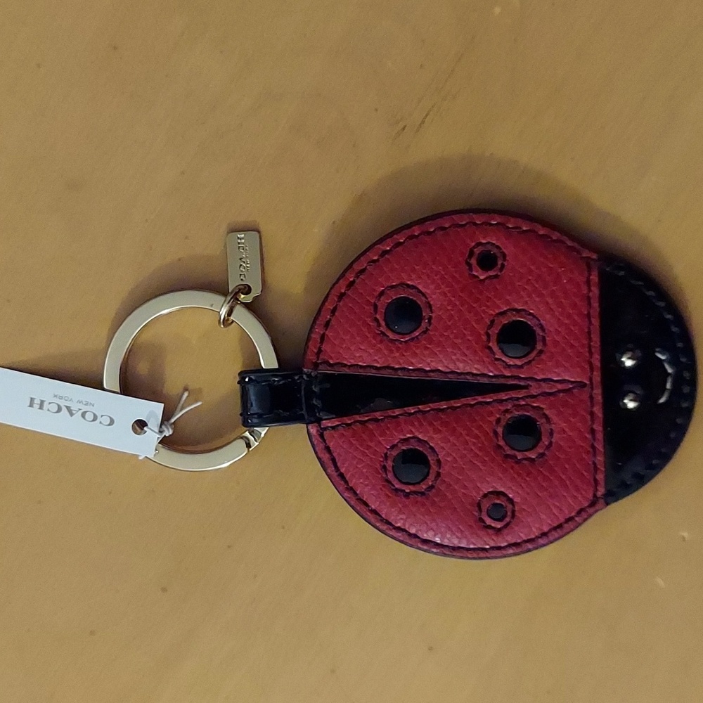 COACH NEW Ladybug Keychain!